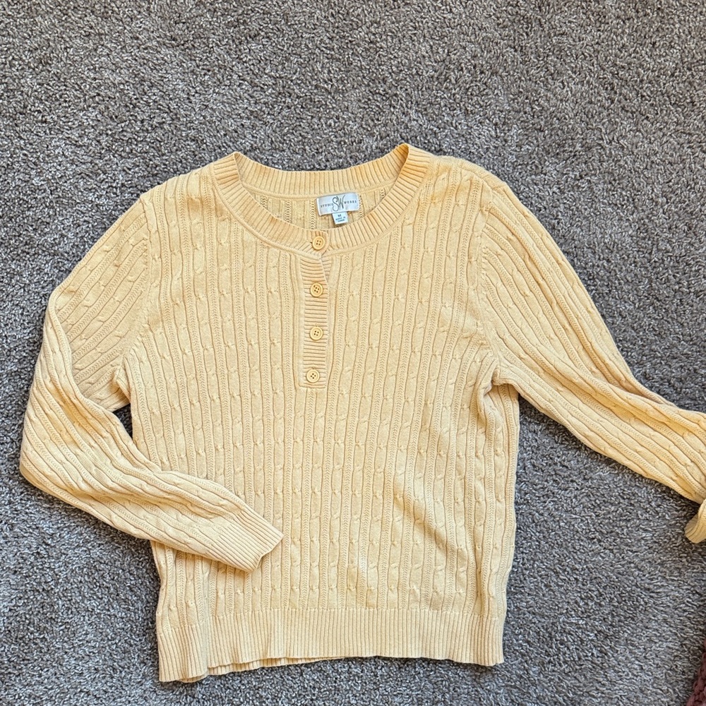 Vintage Yellow Cable Knit Sweater